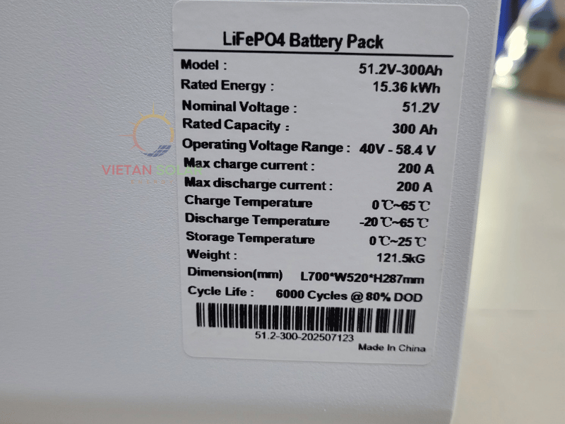 Thông số pin lưu trữ điện mặt trời JM Battery