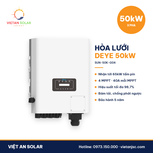 Biến tần hòa lưới Deye 50kW 3 pha SUN-50K-G04