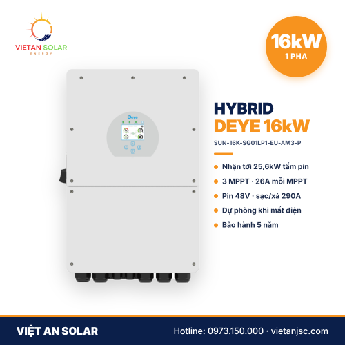 Biến tần hybrid Deye 16kW 1 pha SUN-16K-SG01LP1-EU-AM3-P