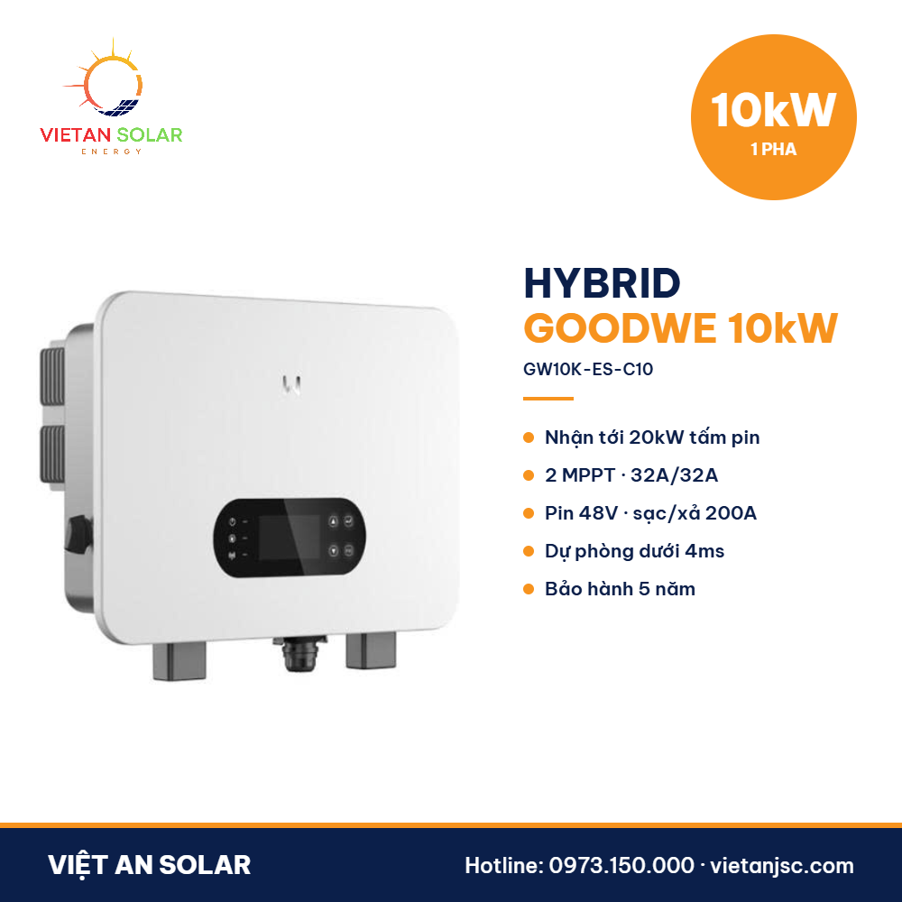 Biến tần hybrid GoodWe 10kW 1 pha GW10K-ES-C10