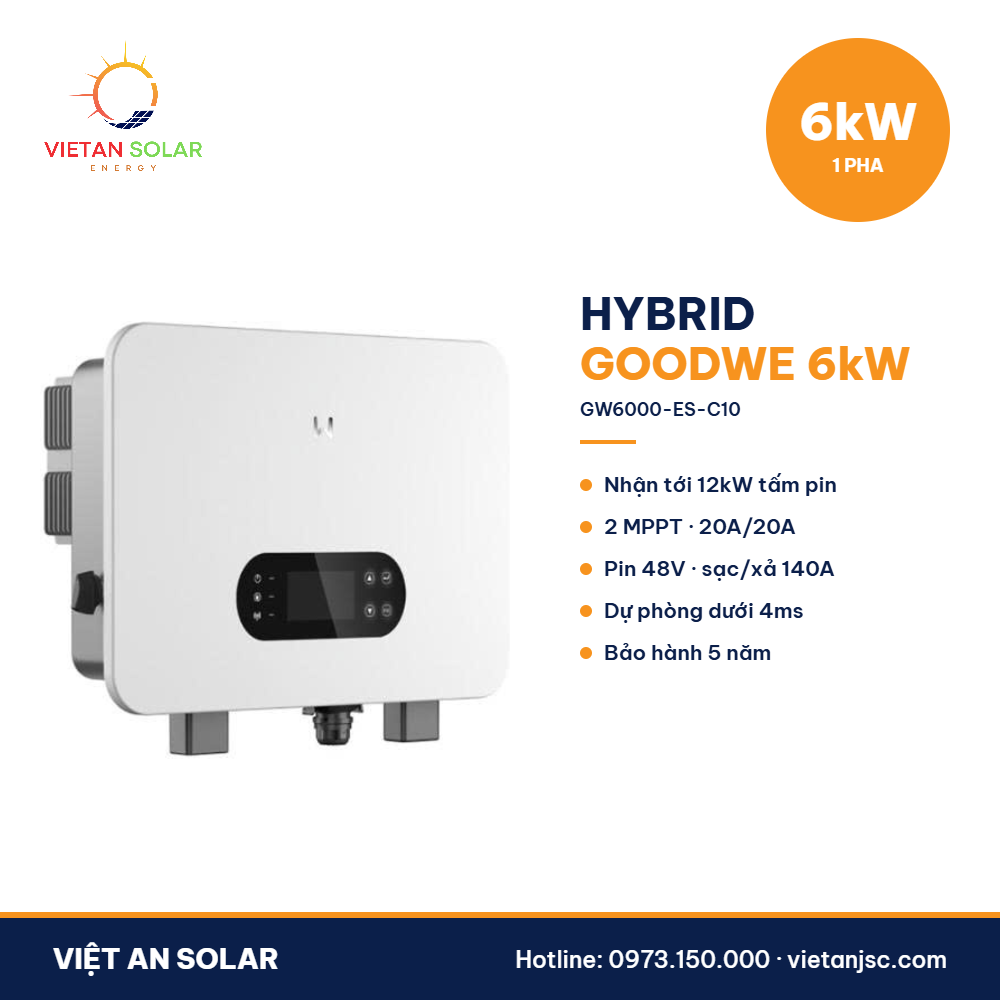 Biến tần hybrid GoodWe 6kW 1 pha GW6000-ES-C10