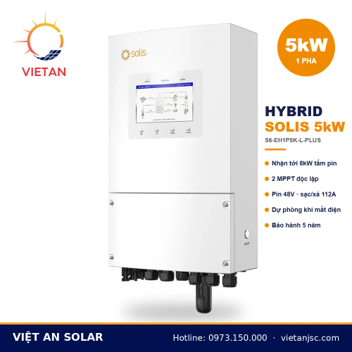 Biến tần hybrid Solis 5kW 1 pha S6-EH1P5K-L-PLUS